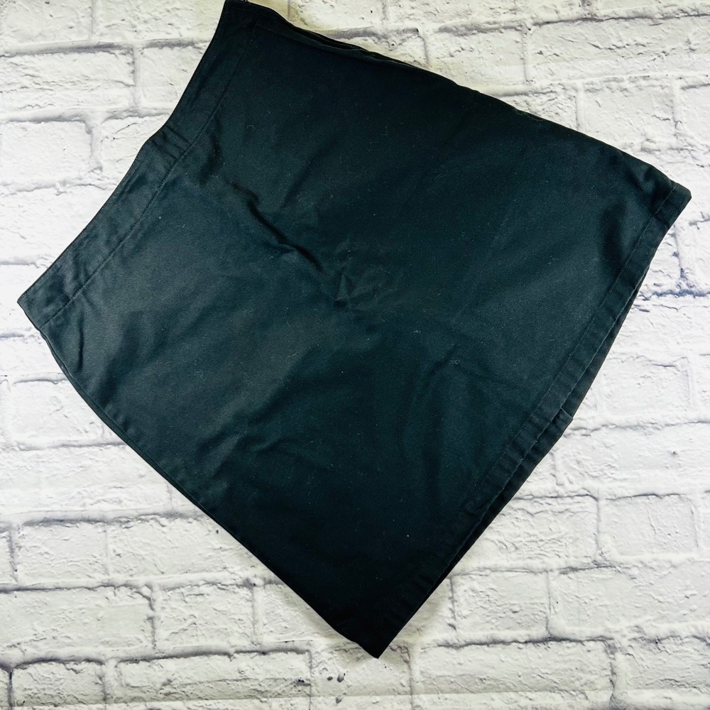 Lands End Womens Black Mini Skort Side Zip Back Slit Office Casual Size 6